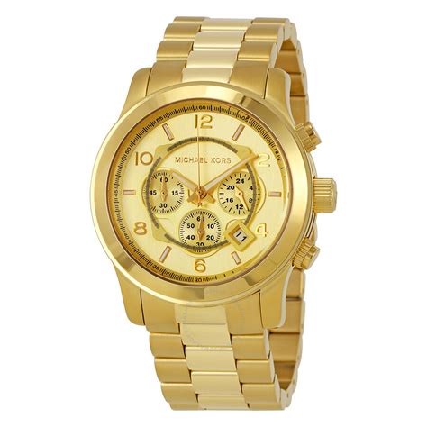 michael kors mk8077 men yellow goldtone bracelet quartz wristwatch|Michael Kors runway watch.